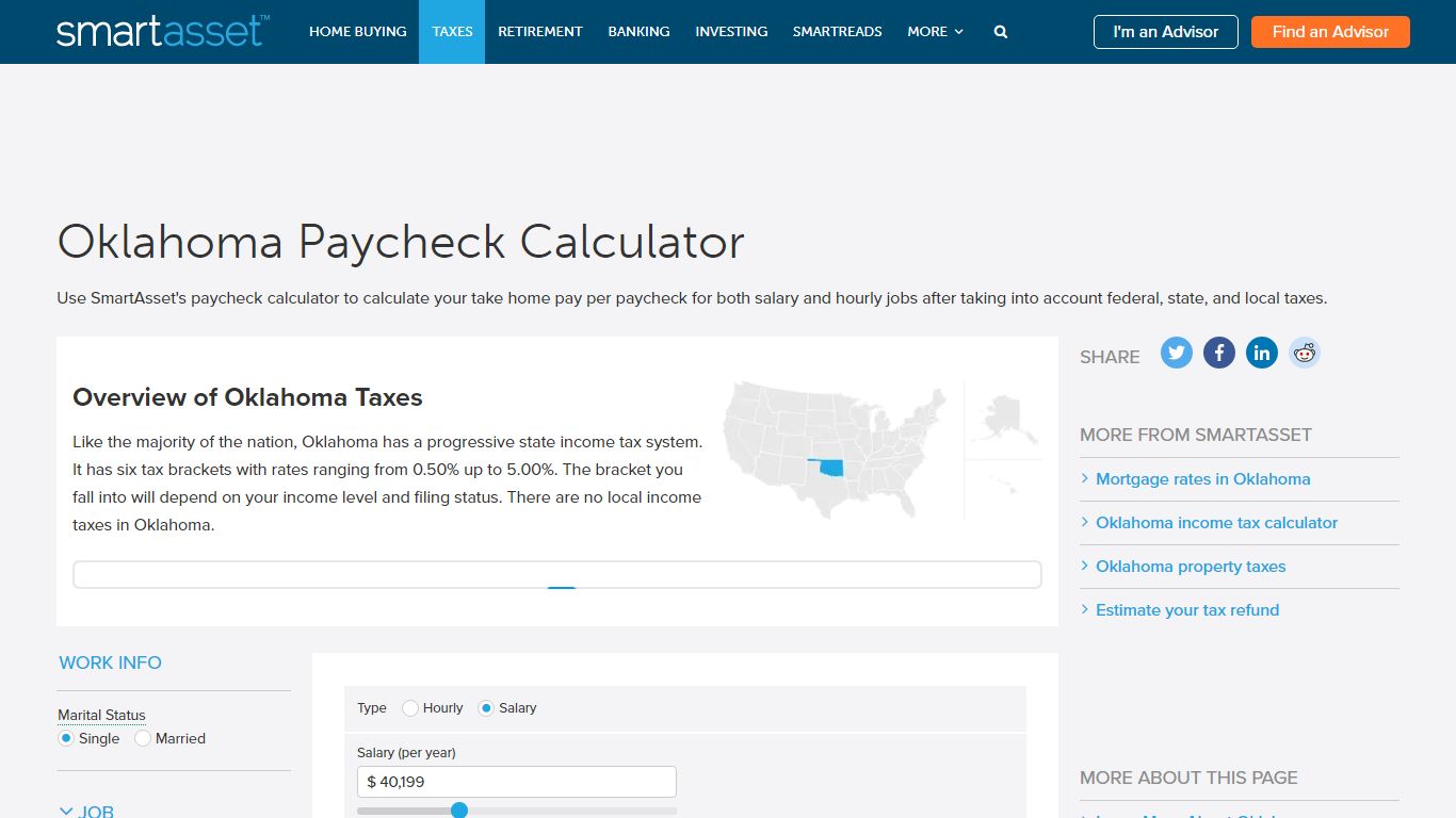 Oklahoma Paycheck Calculator - SmartAsset