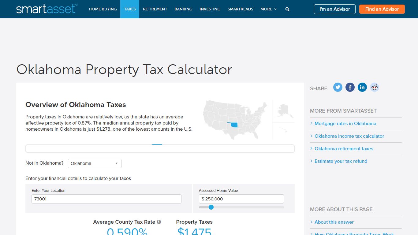 Oklahoma Property Tax Calculator - SmartAsset